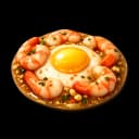 Baked Egg with Garlic Shrimp
