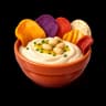 Cannellini dip with parsnip chips