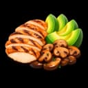 Chicken, Avocado, and Sautéed Mushrooms