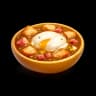 Garlic soup with egg and ham