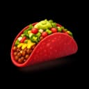 Red corn tortilla with guajillo taco