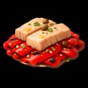 Roasted Peppers with Tuna Belly and Red Onion