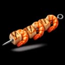 Cuttlefish and shrimp skewer with alioli