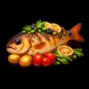 Roasted Sea Bream with Herb Garlic Oil